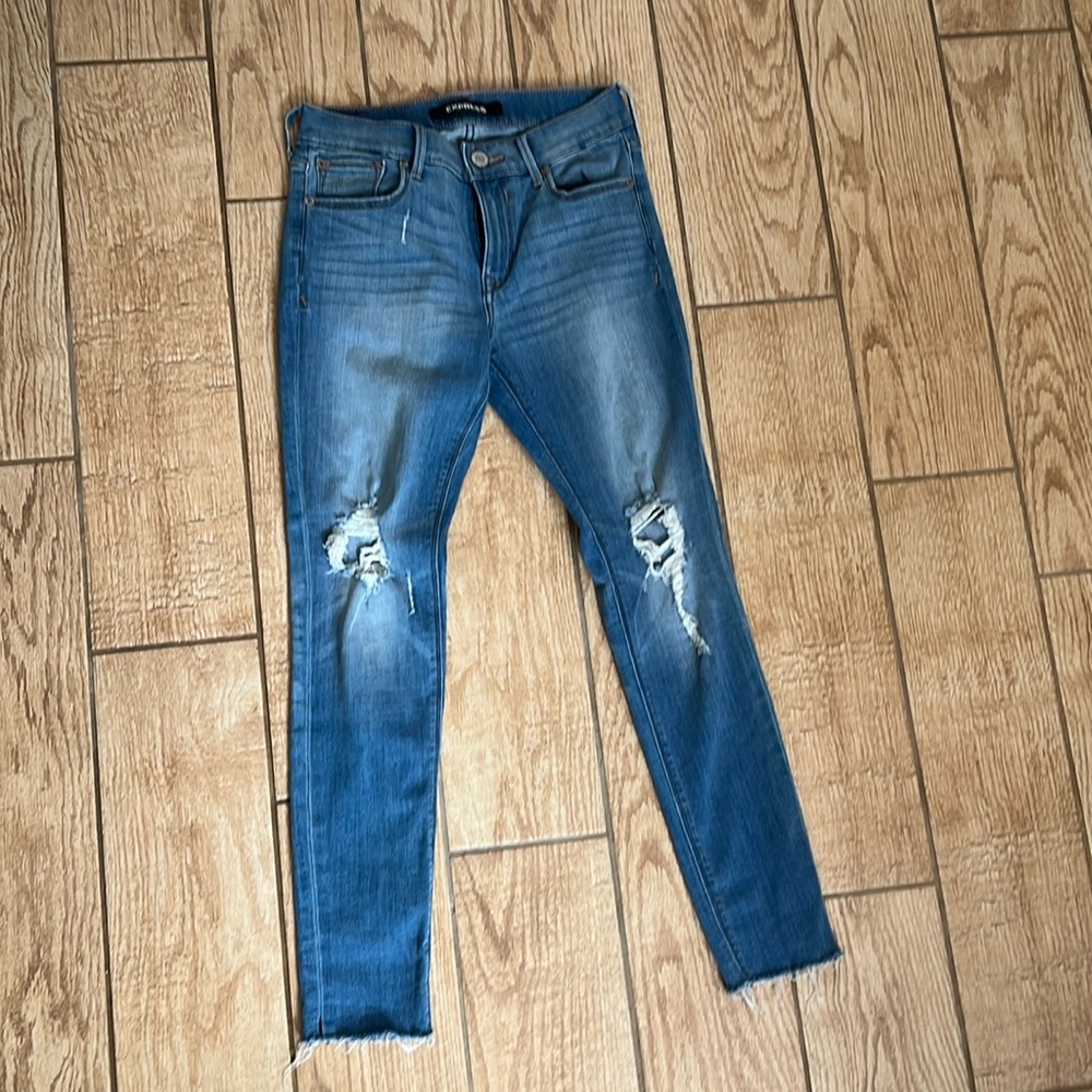Express ripped skinny jeans